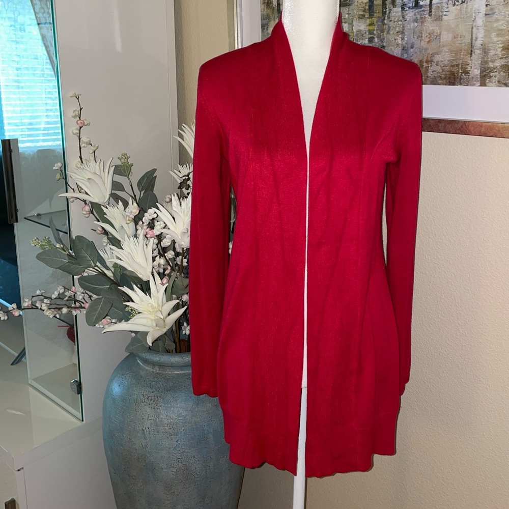Calvin Klein red long cardigan